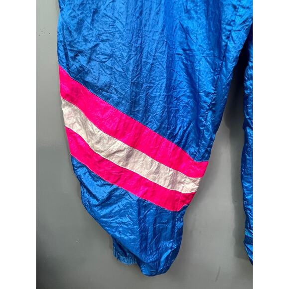 Vintage nylon windpants cotton lined blue/Pink medium pockets‎ - Picture 2 of 5